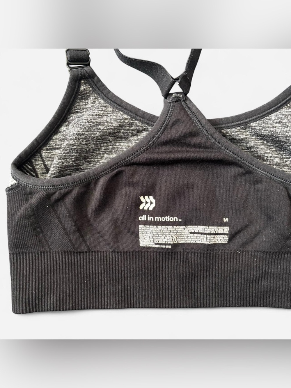 All in Motion black and grey racerback sports bra - Picture 6 of 6